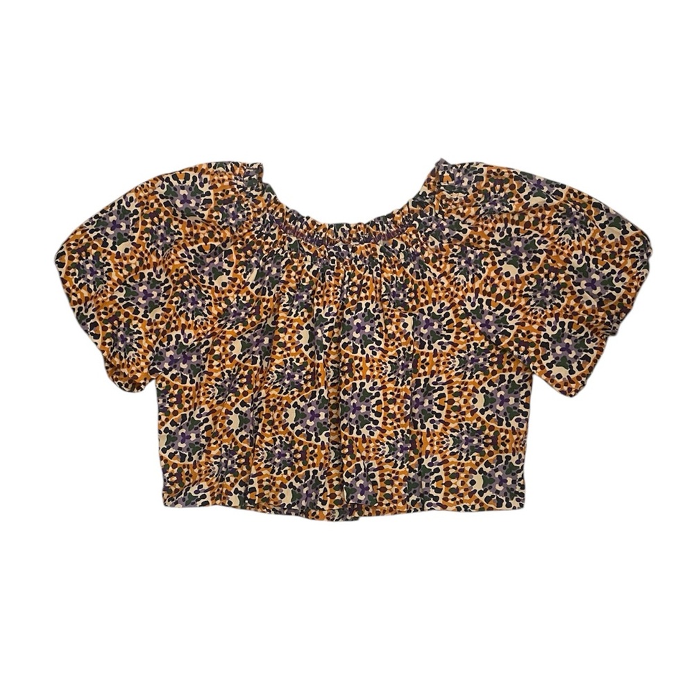 jennifer & grace Cropped Balloon Hem Blouse NWT